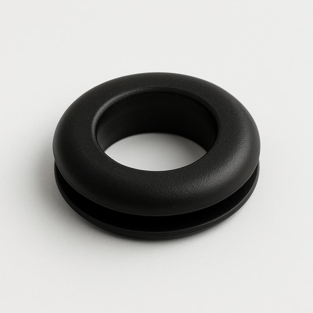 PVC Grommet, Black, 8 mm Panel Hole — illustrative AI-generated image