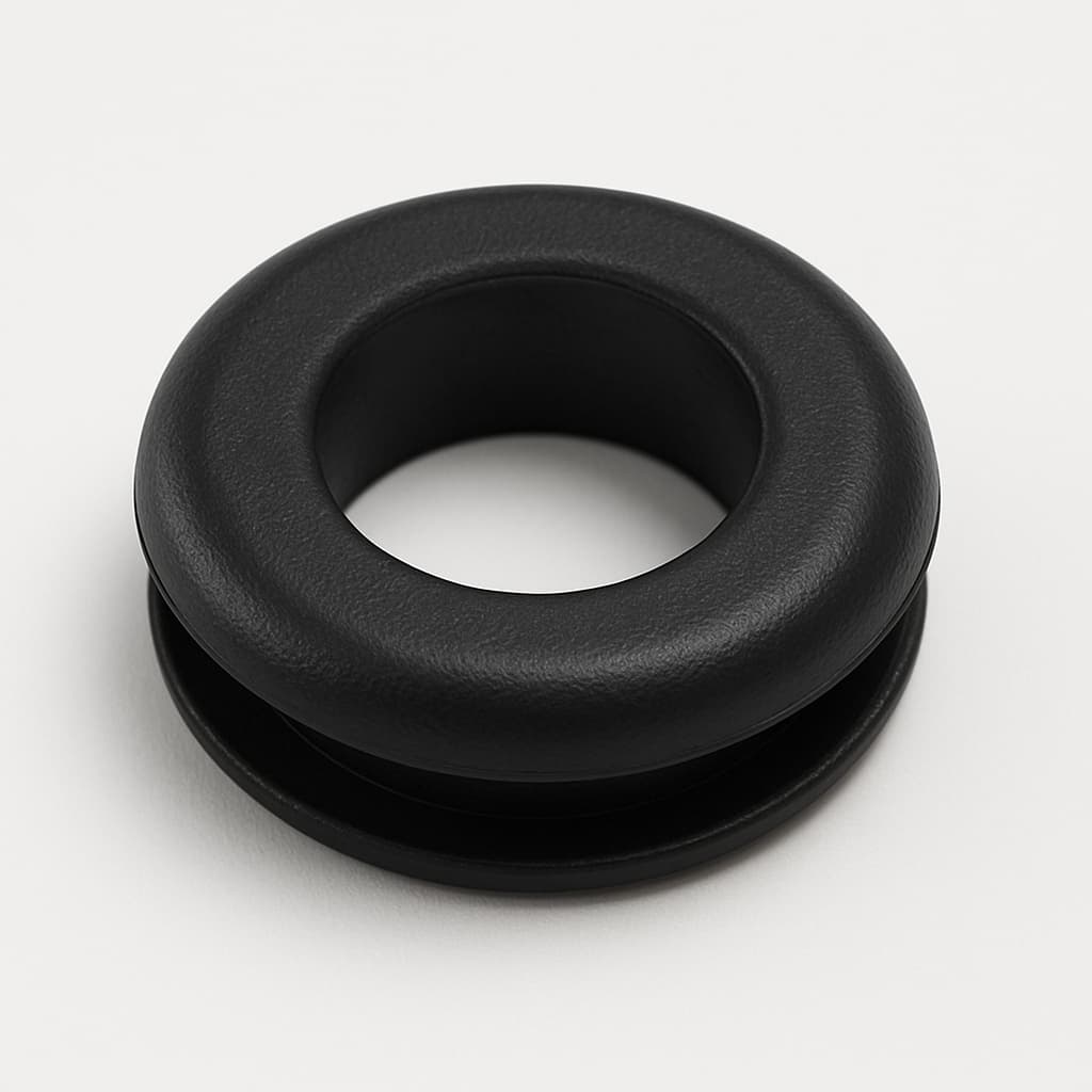 PVC Grommet, Black, 9 mm Panel Hole — illustrative AI-generated image