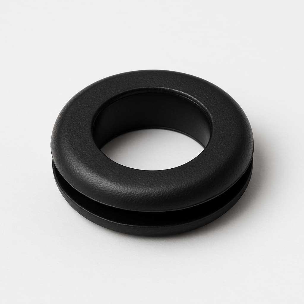PVC Black Grommet for 9 mm Panel Hole — illustrative AI-generated image