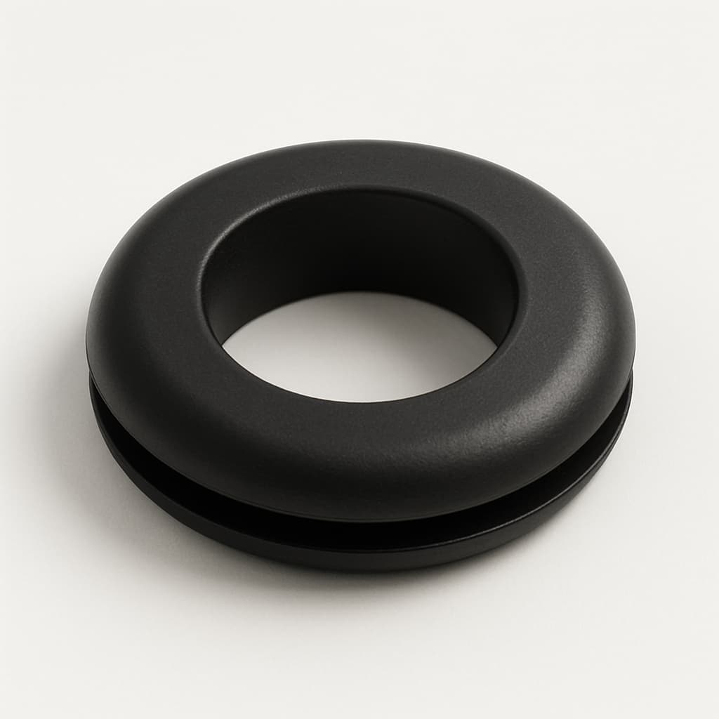 PVC Black Grommet, 10 mm Panel Hole — illustrative AI-generated image