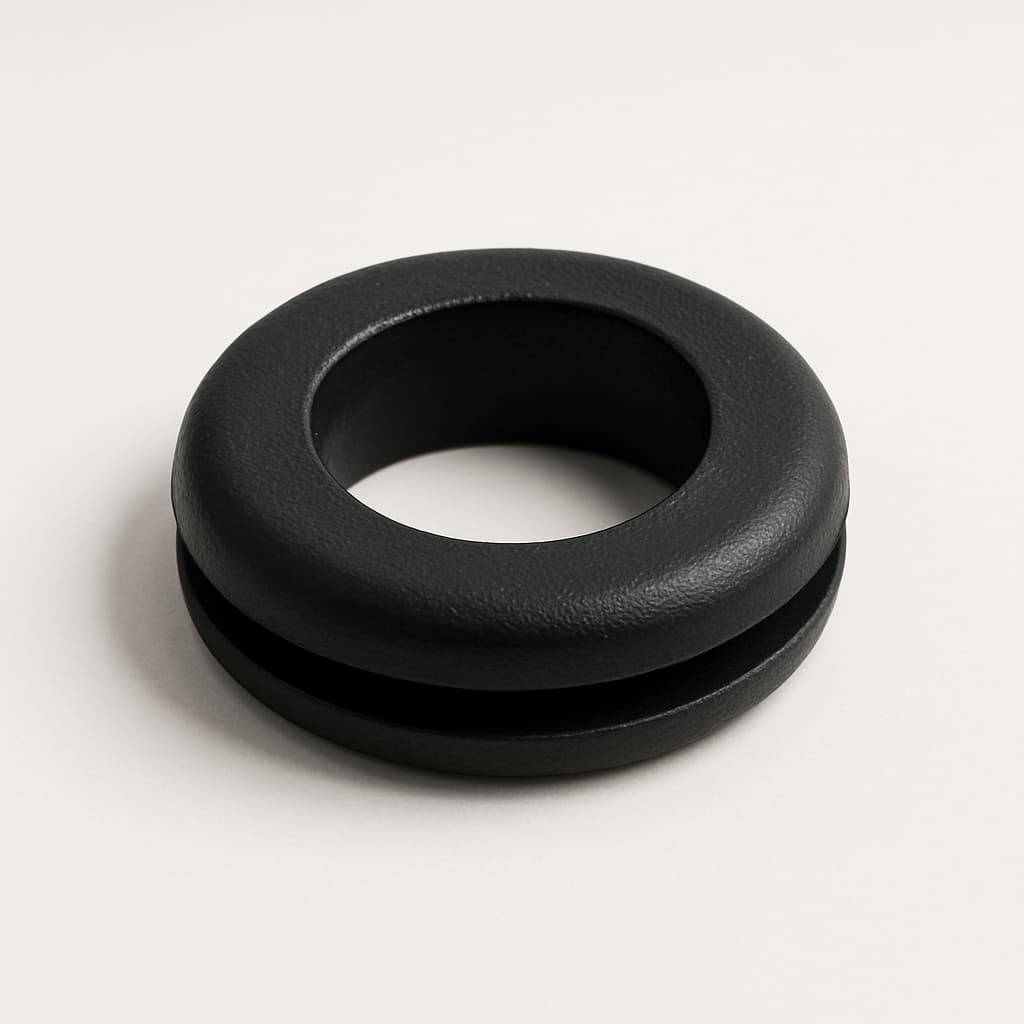 PVC Black Grommet for 12 mm Panel Hole — illustrative AI-generated image