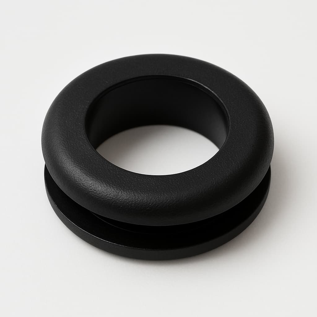 PVC Grommet, Black, 15 mm Panel Hole — illustrative AI-generated image