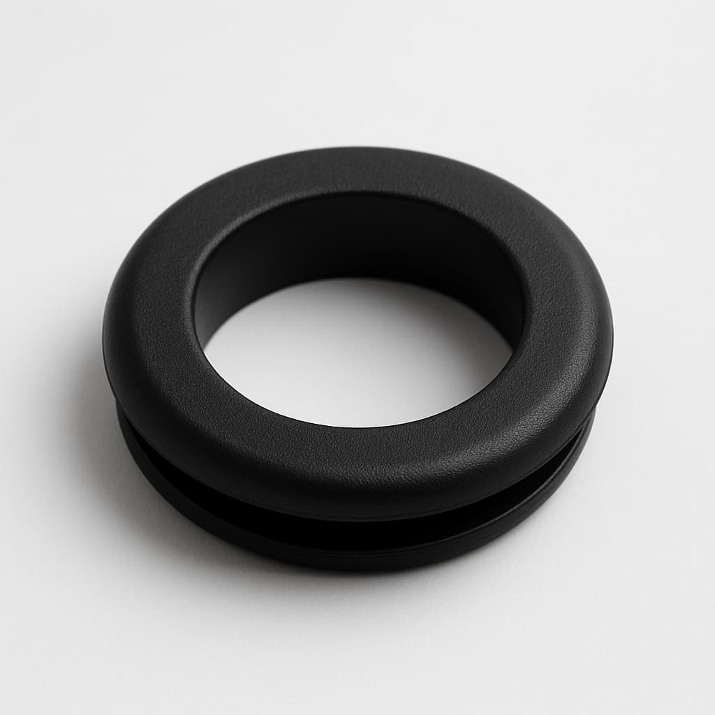 PVC Grommet Black, 18 mm Panel Hole — illustrative AI-generated image