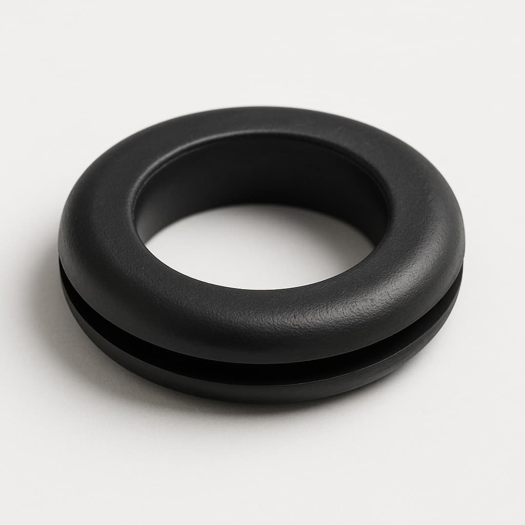 PVC Grommet, Black, 18 mm Panel Hole — illustrative AI-generated image