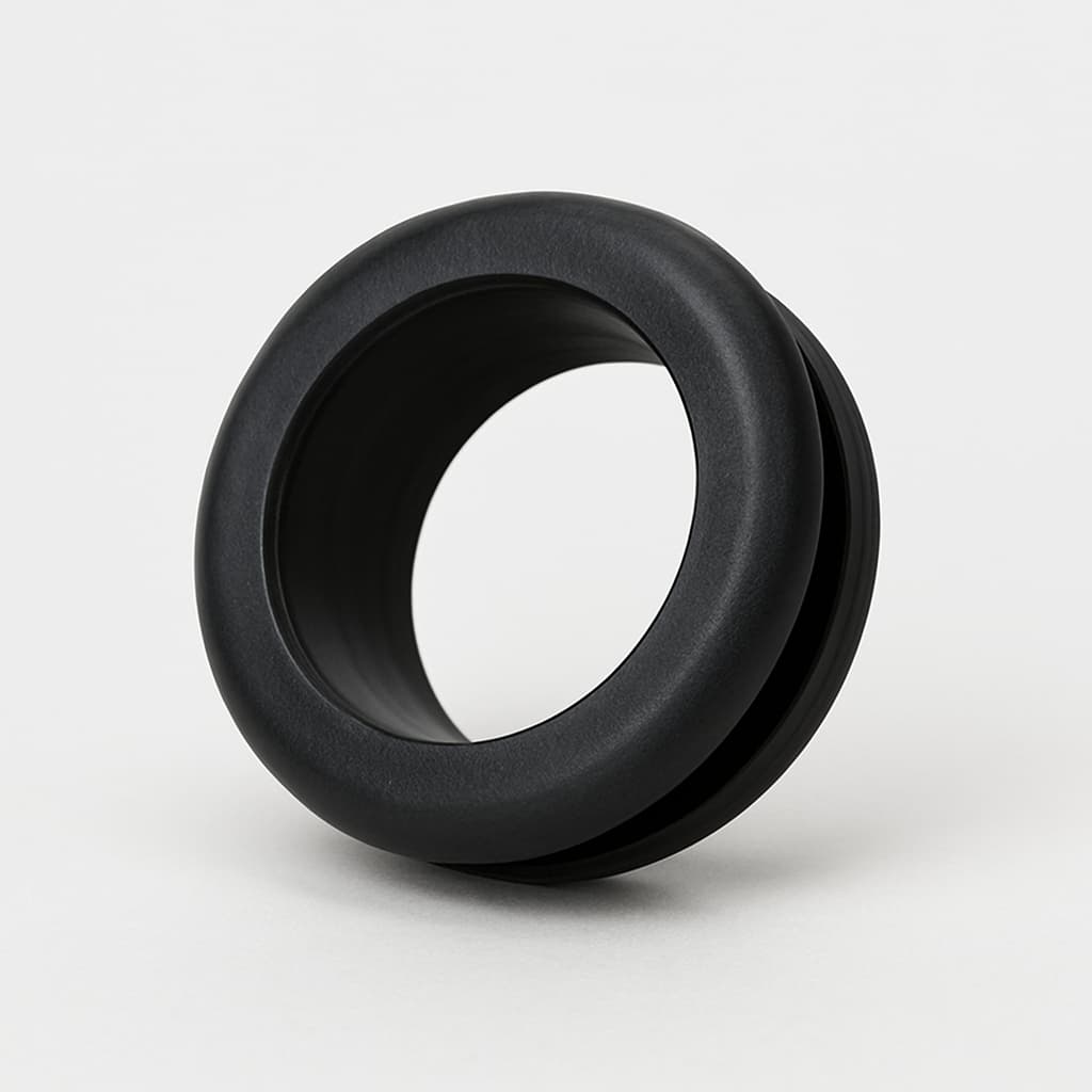 PVC Black Grommet for 18 mm Panel Hole — illustrative AI-generated image