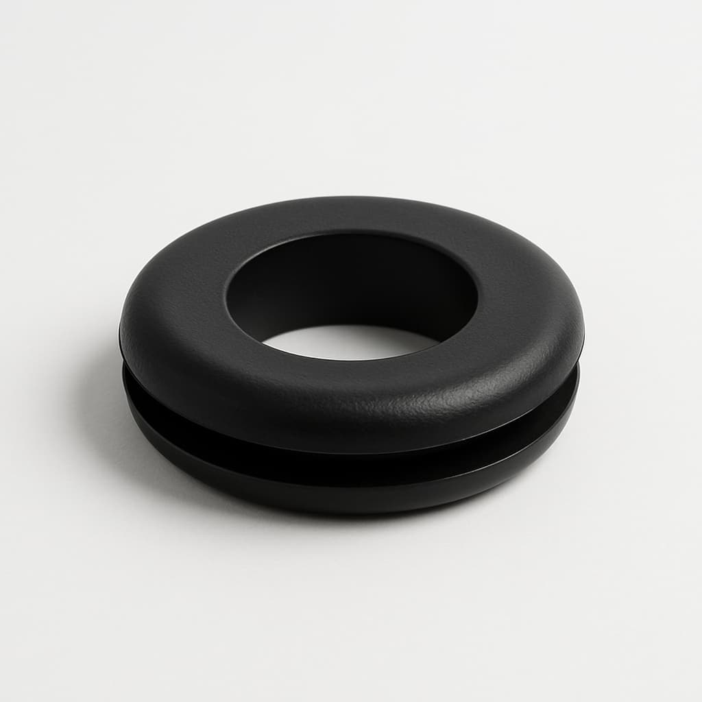 PVC Grommet, Black, 18 mm Panel Hole — illustrative AI-generated image