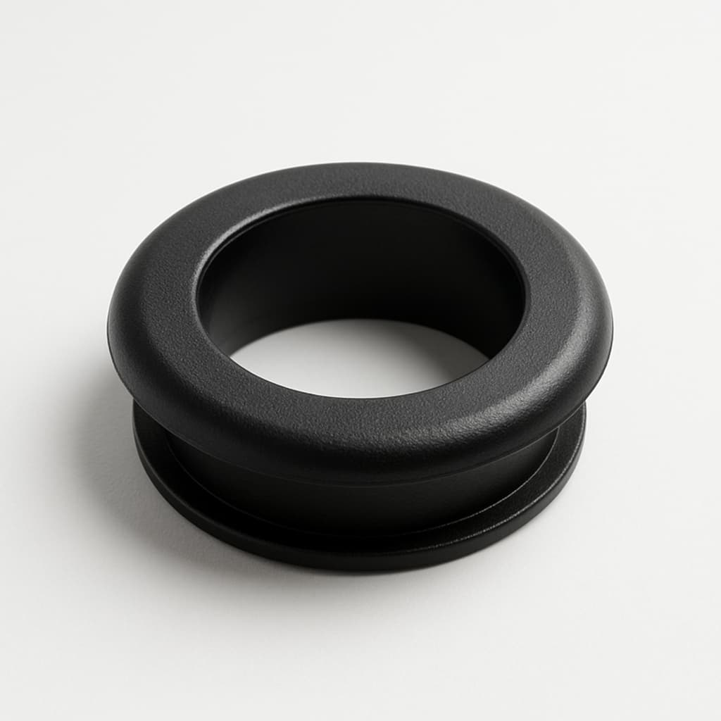 PVC Black Grommet, 18 mm Panel Hole — illustrative AI-generated image