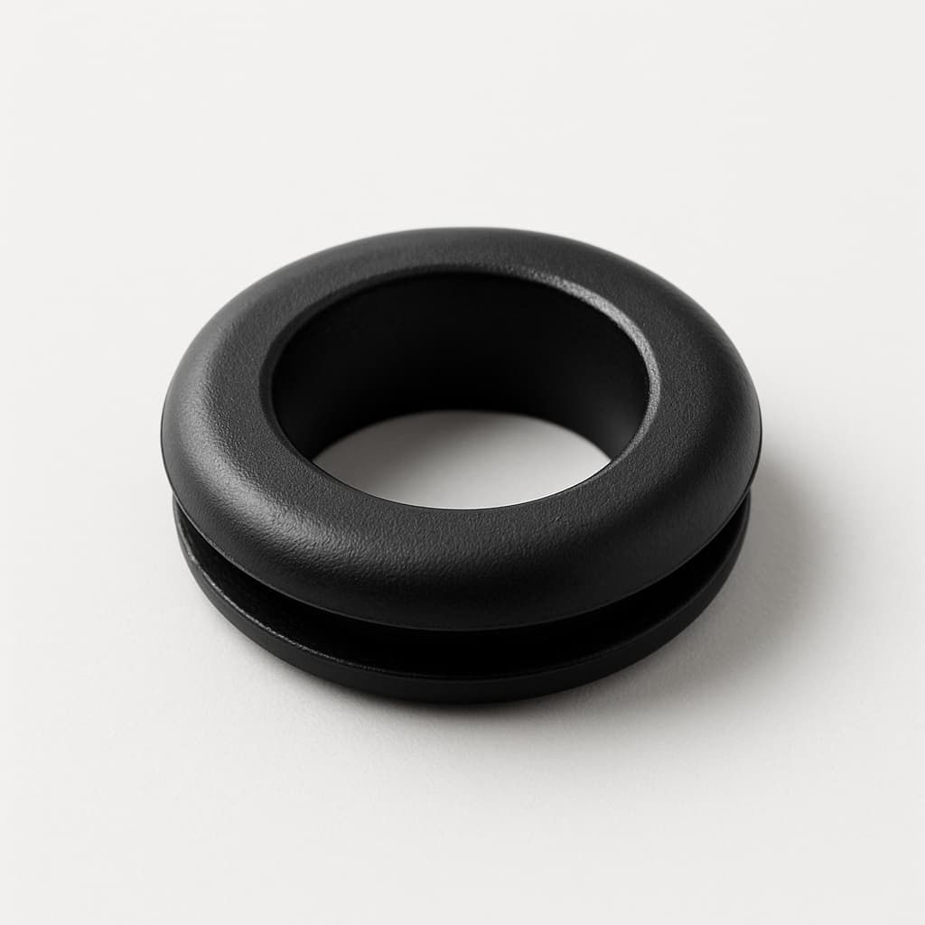 PVC Black Grommet for 18 mm Panel Hole — illustrative AI-generated image