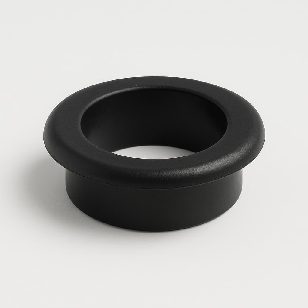 PVC Black Grommet for 18 mm Panel Hole — illustrative AI-generated image