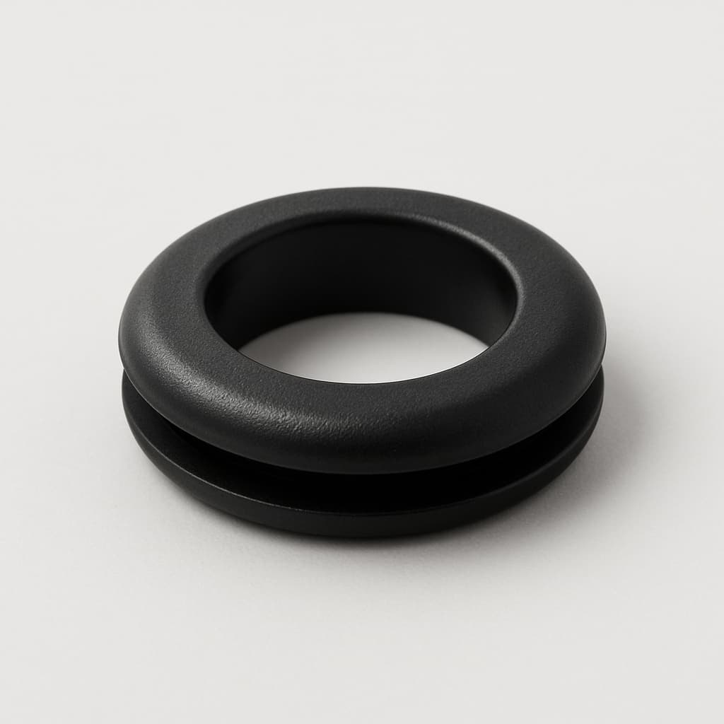 PVC Grommet, Black, 18 mm Panel Hole — illustrative AI-generated image