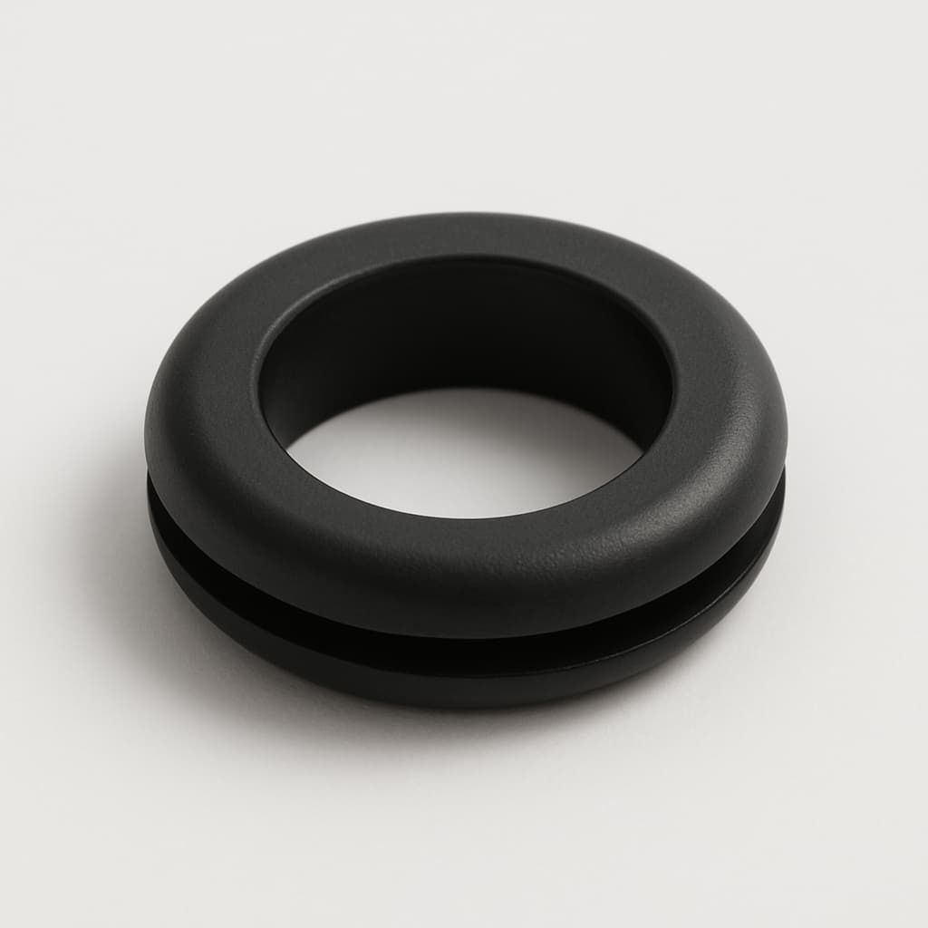 PVC Grommet, Black, 18 mm Panel Hole — illustrative AI-generated image