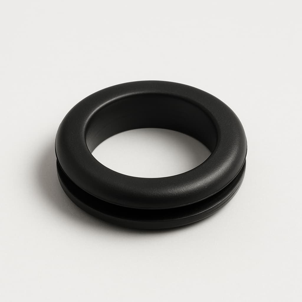 PVC Grommet, Black, 18 mm Panel Hole — illustrative AI-generated image