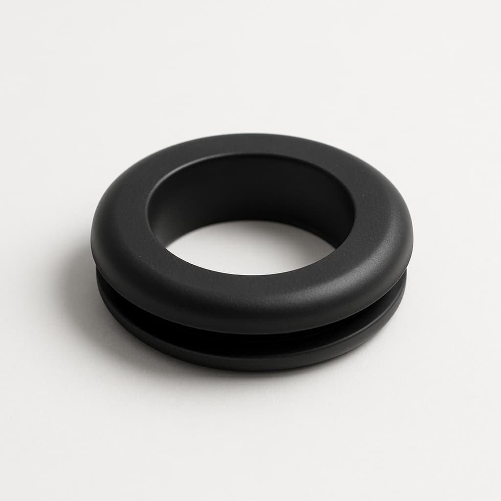 PVC Grommet, Black, 21 mm Panel Hole — illustrative AI-generated image