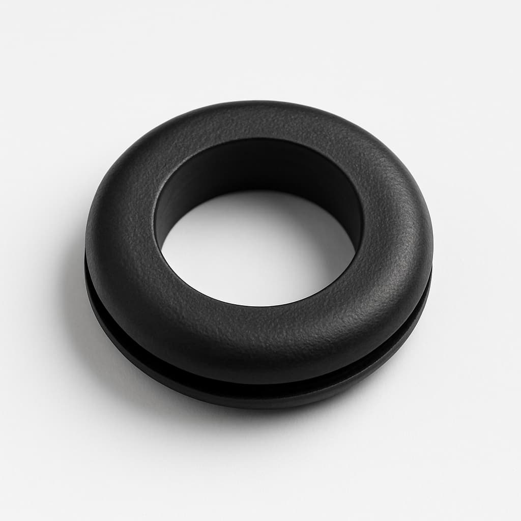 PVC Grommet, Black, 21 mm Panel Hole — illustrative AI-generated image