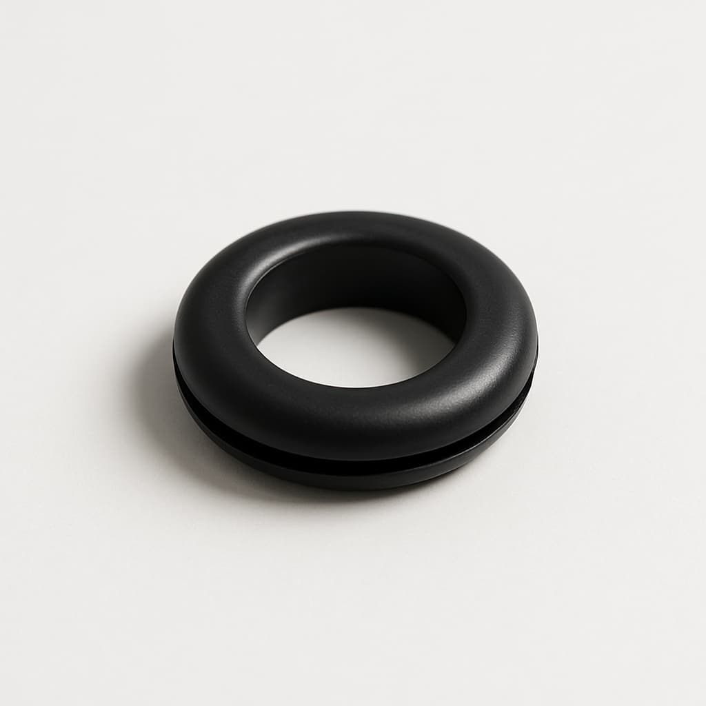 PVC Grommet, Black, 21 mm Panel Hole — illustrative AI-generated image