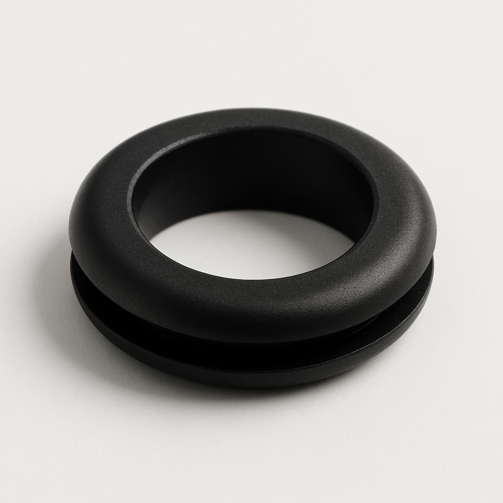 PVC Grommet, Black, 23 mm Panel Hole — illustrative AI-generated image