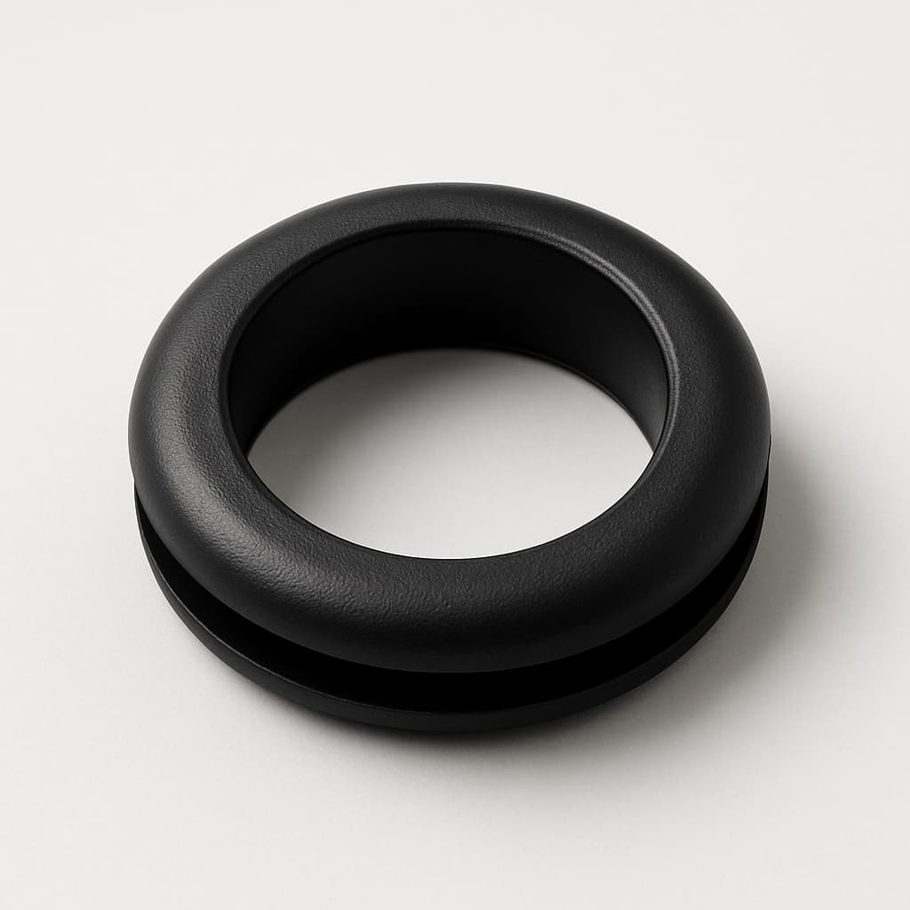PVC Black Grommet, 24 mm Panel Hole — illustrative AI-generated image