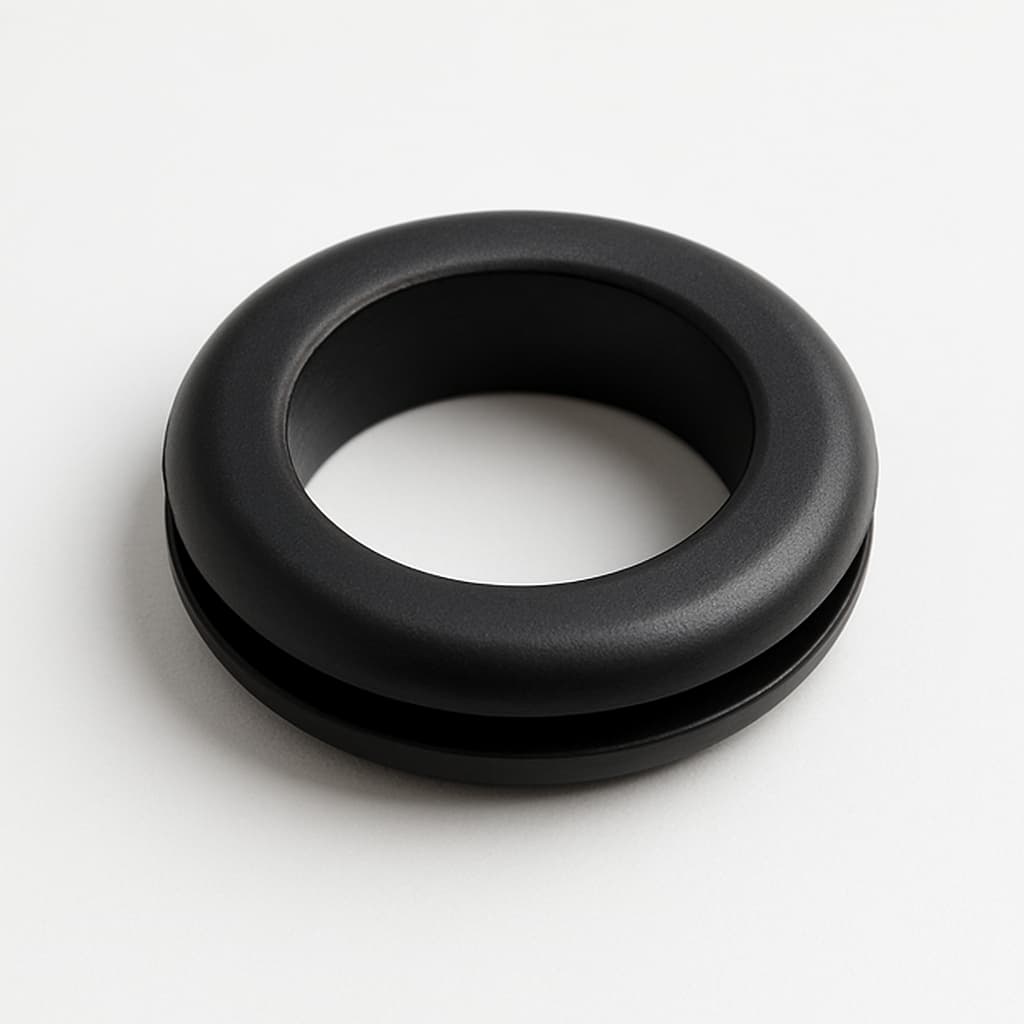 PVC Grommet, Black, 24 mm Panel Hole — illustrative AI-generated image
