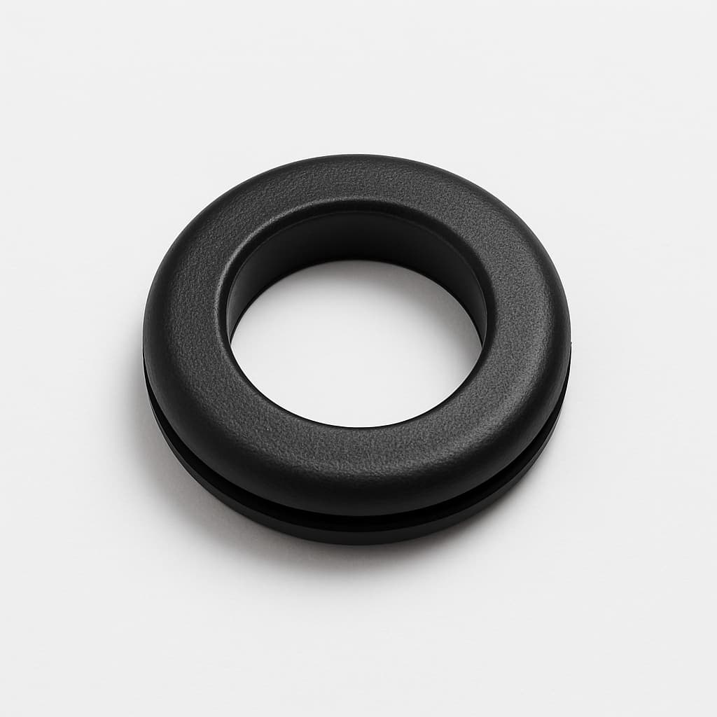 PVC Grommet, Black, 24 mm Panel Hole — illustrative AI-generated image