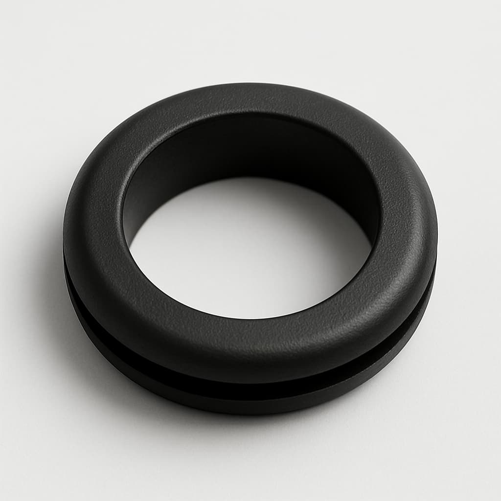 PVC Black Grommet, 24 mm Panel Hole — illustrative AI-generated image