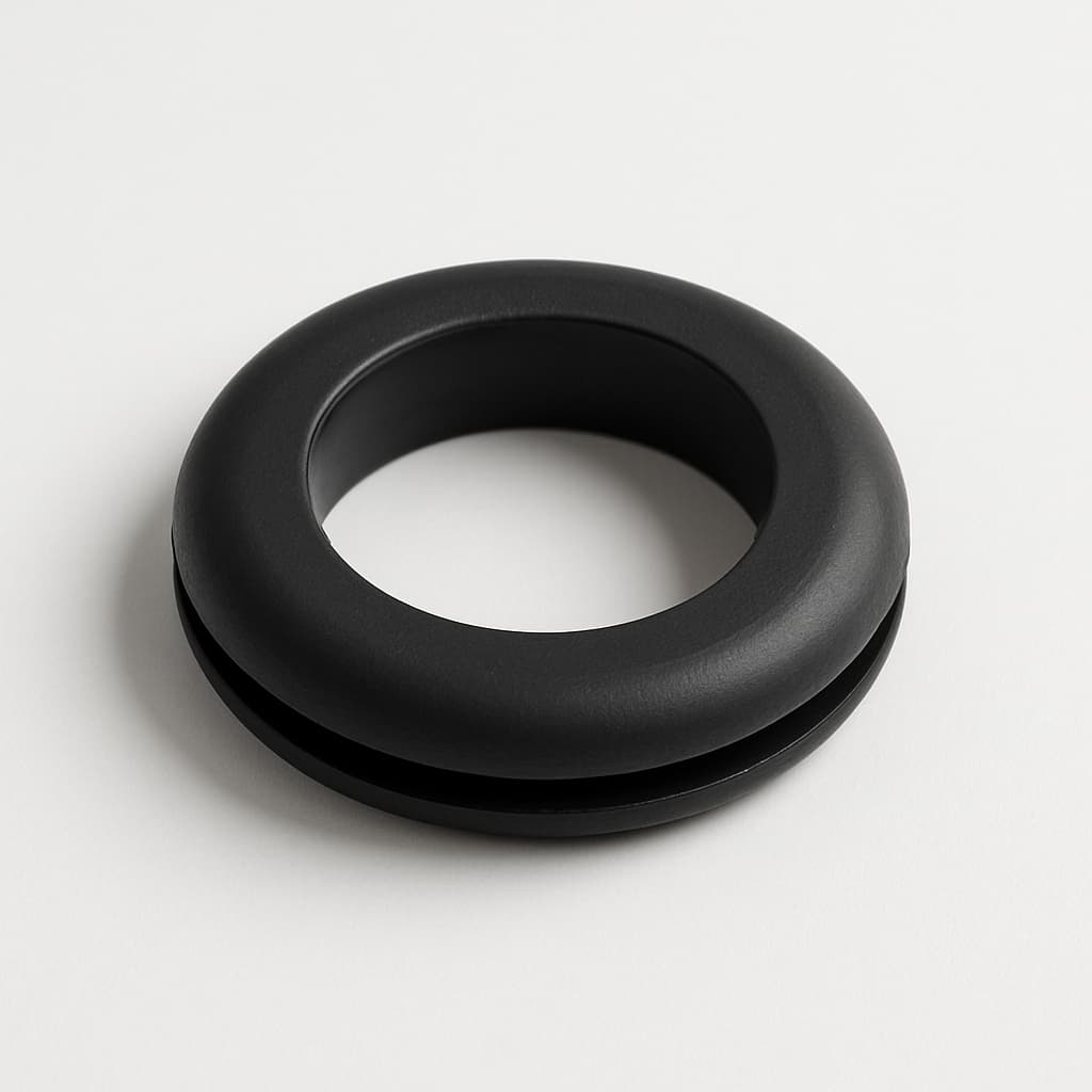 PVC Grommet, Black, 26 mm Panel Hole — illustrative AI-generated image