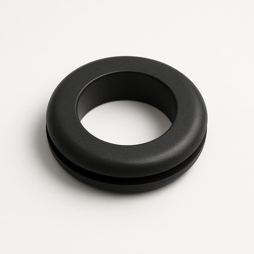 PVC Grommet, Black, 26 mm Panel Hole — illustrative AI-generated image