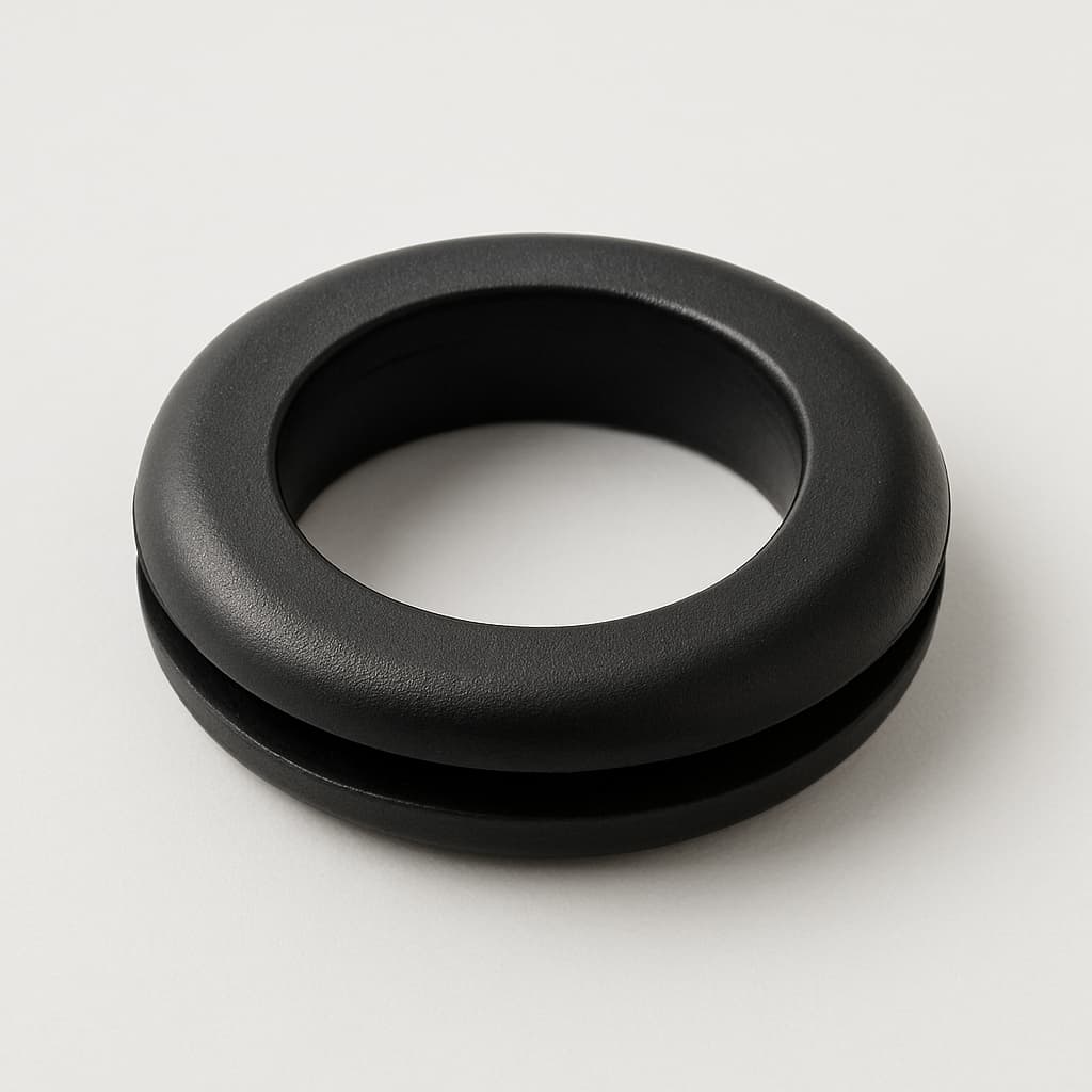 PVC Grommet, Black, 26 mm Panel Hole — illustrative AI-generated image
