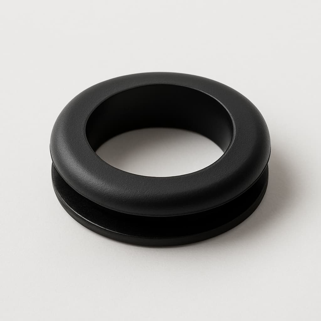 PVC Grommet, Black, 26 mm Panel Hole — illustrative AI-generated image