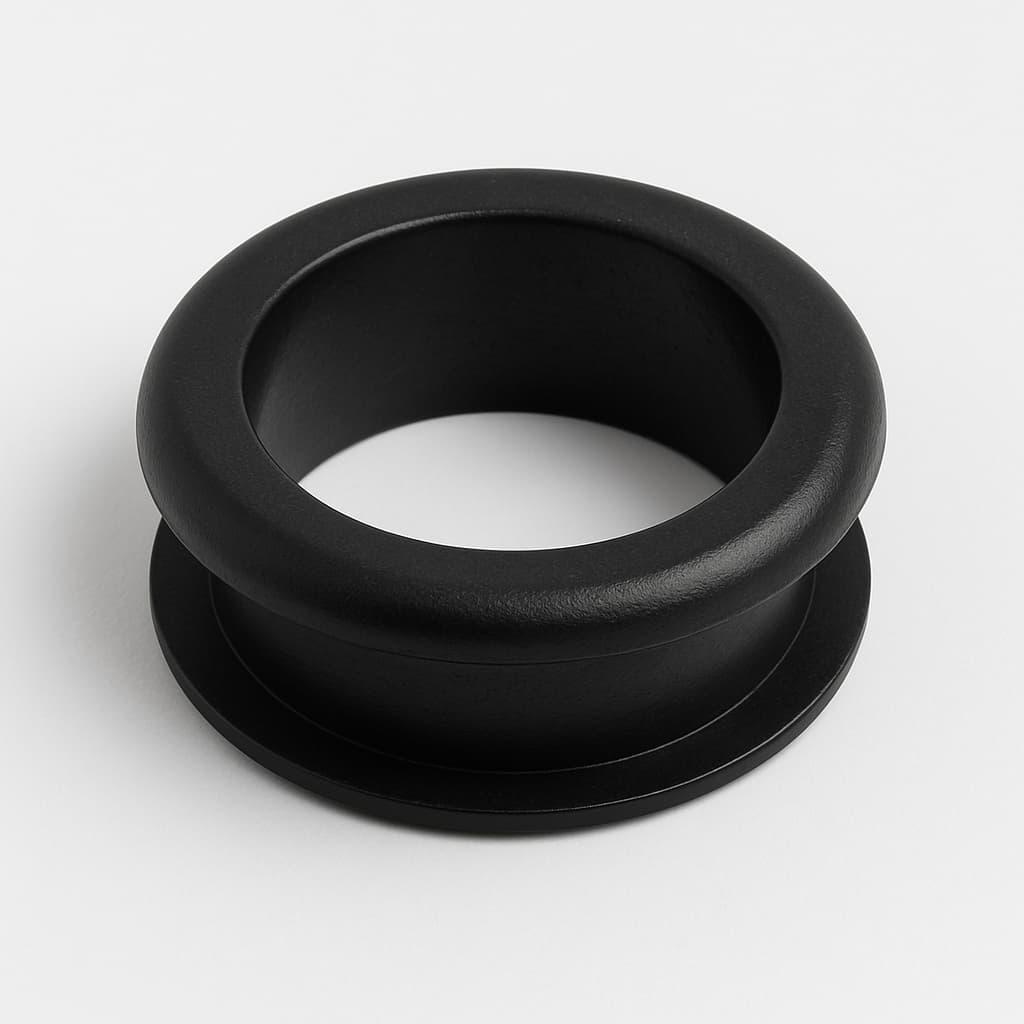 Black PVC Grommet, 26 mm Panel Hole — illustrative AI-generated image