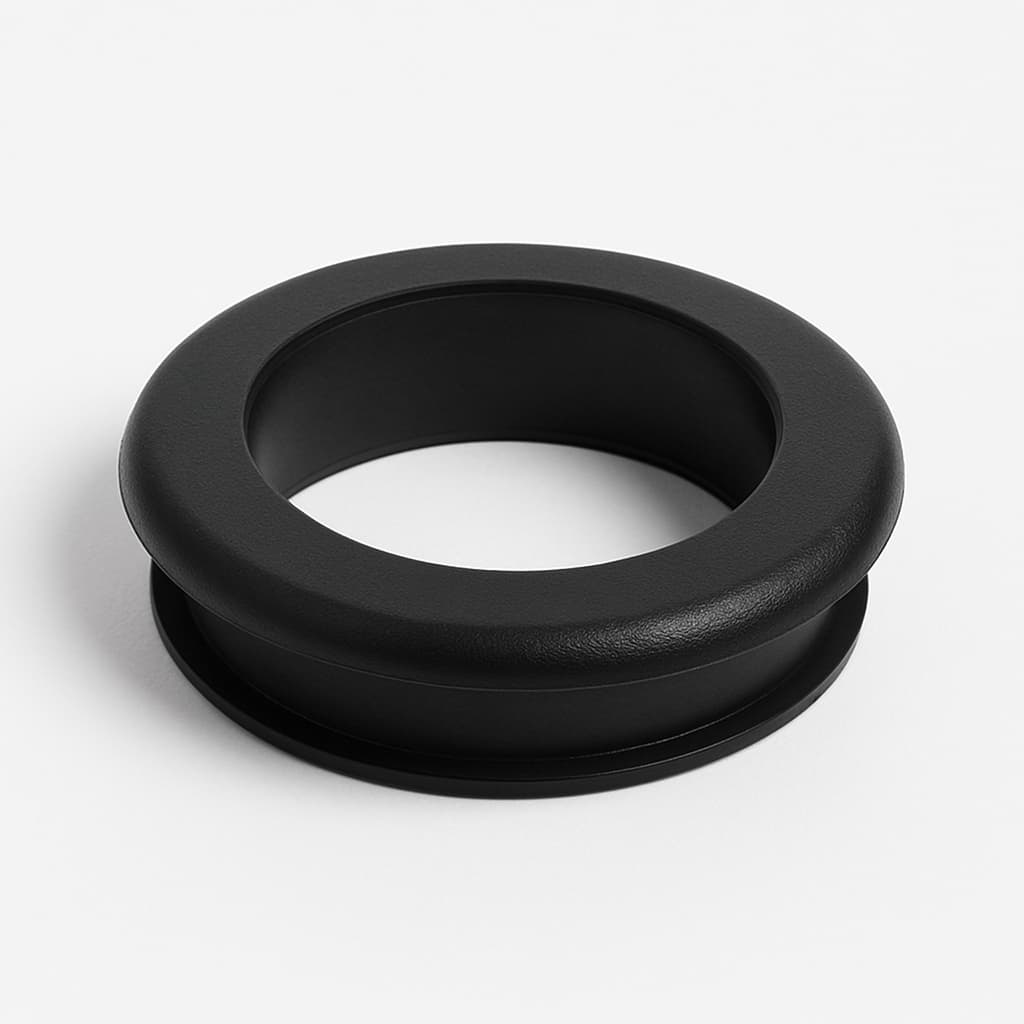 PVC Grommet, Black, 34 mm Panel Hole — illustrative AI-generated image