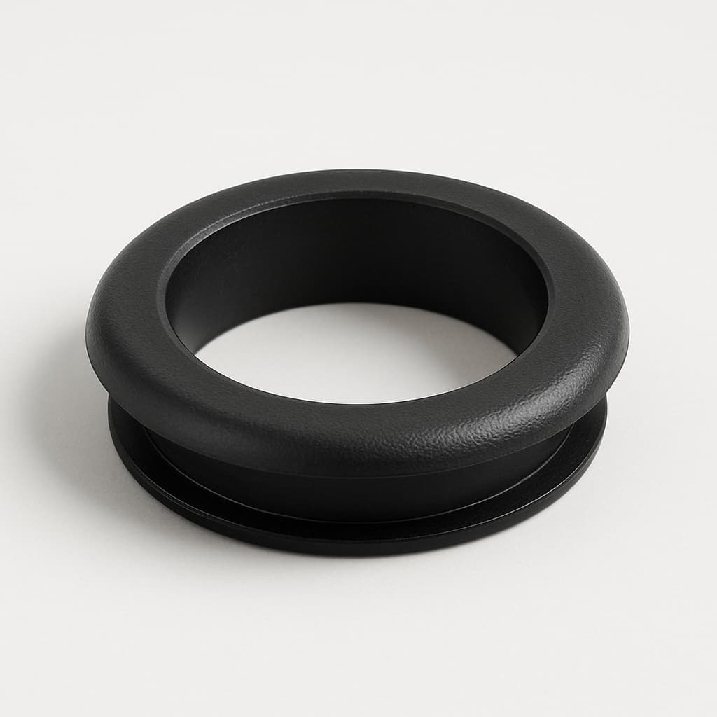 PVC Grommet, Black, 34 mm Panel Hole — illustrative AI-generated image