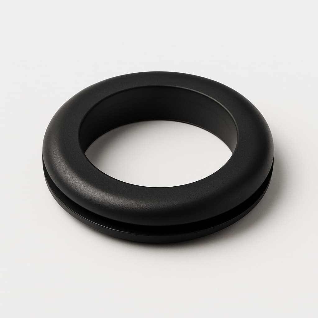 Black PVC Grommet, 39 mm Panel Hole — illustrative AI-generated image