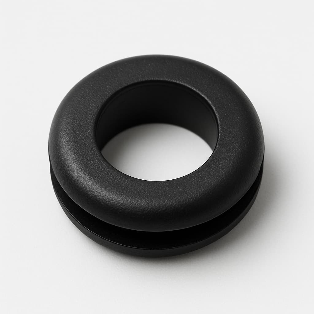 PVC Black Grommet for 11 mm Panel Hole — illustrative AI-generated image