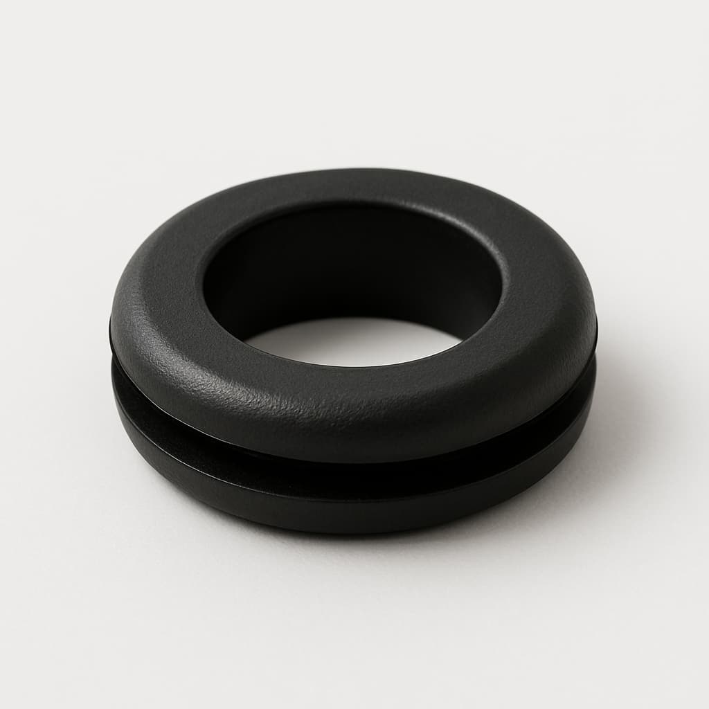 PVC Grommet, Black, 11 mm Panel Hole — illustrative AI-generated image