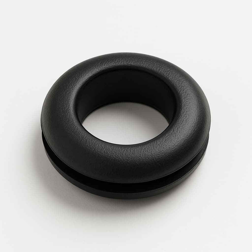 PVC Grommet, Black, 11 mm Panel Hole — illustrative AI-generated image