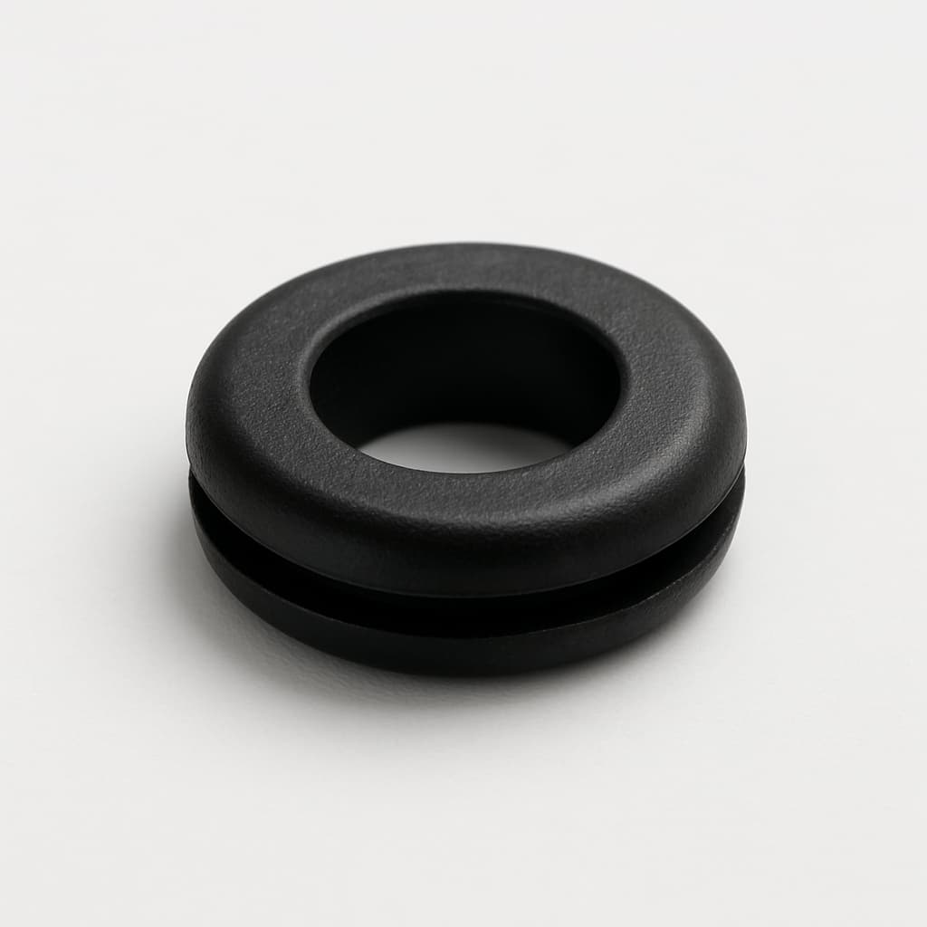 PVC Black Grommet, 10 mm Panel Hole — illustrative AI-generated image