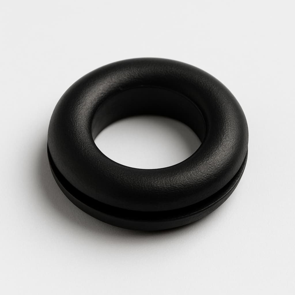 PVC Grommet Black, 10 mm Panel Hole — illustrative AI-generated image