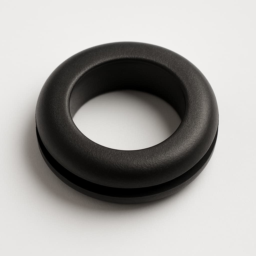 PVC Grommet, Black, 11.5 mm Panel Hole — illustrative AI-generated image