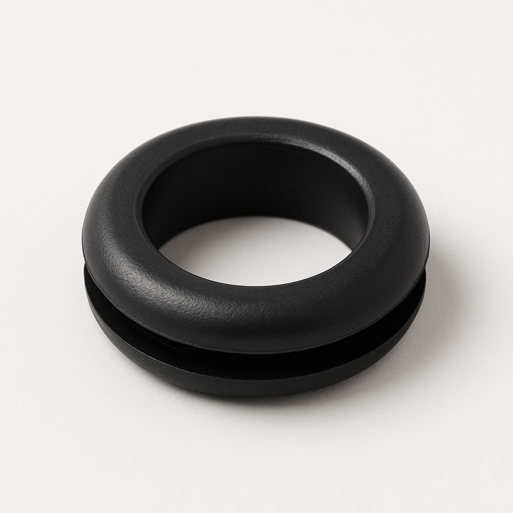 PVC Black Grommet for 11.5 mm Panel Hole — illustrative AI-generated image