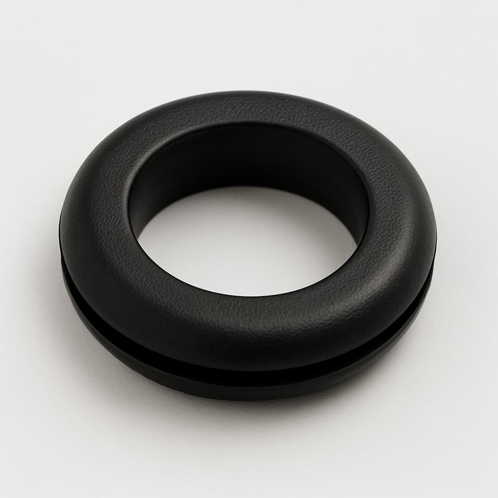 PVC Grommet, Black, 11.5 mm Panel Hole — illustrative AI-generated image