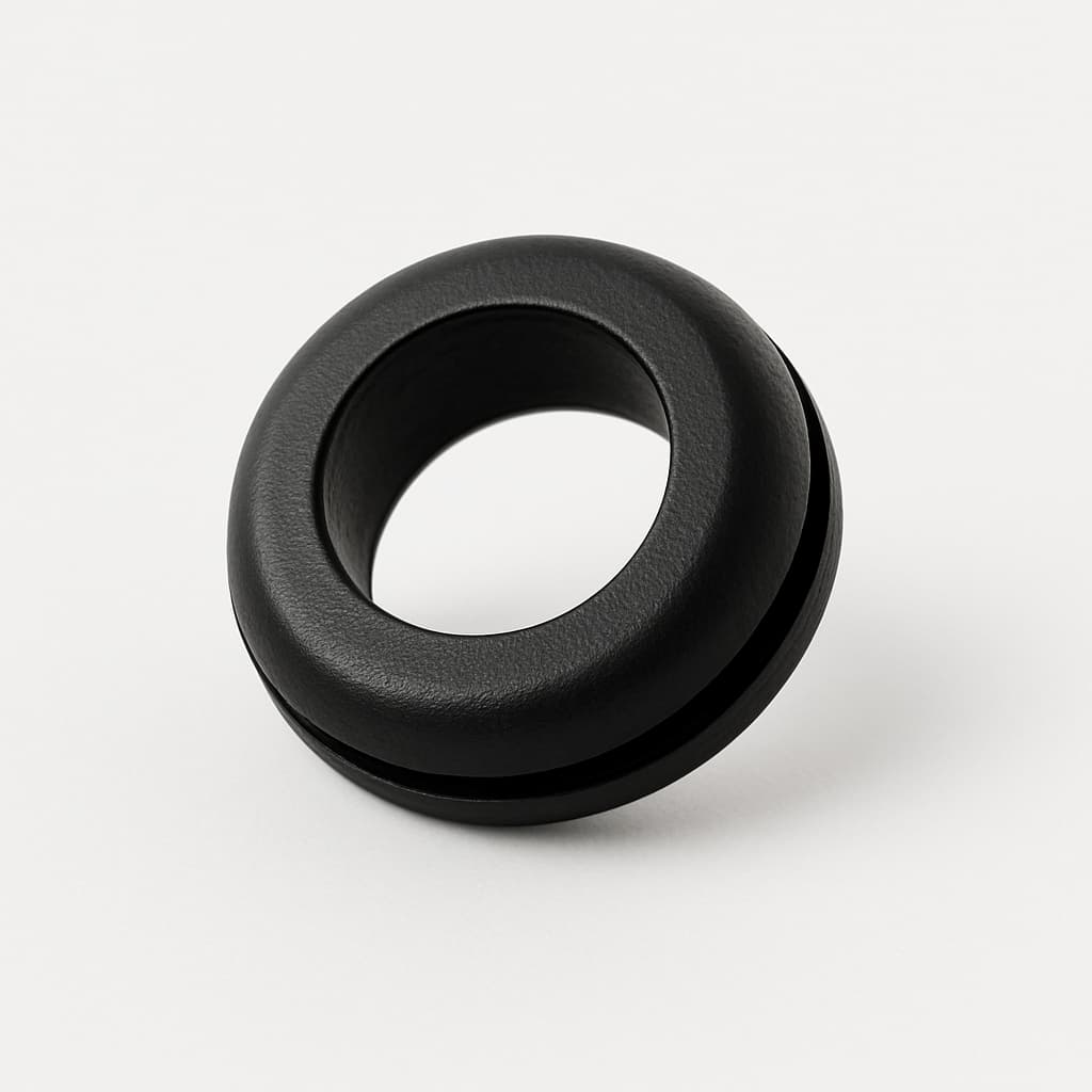 PVC Grommet, Black, 13 mm Panel Hole — illustrative AI-generated image