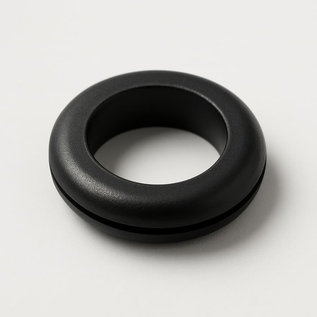 PVC Grommet Black, 13.5 mm Panel Hole — illustrative AI-generated image