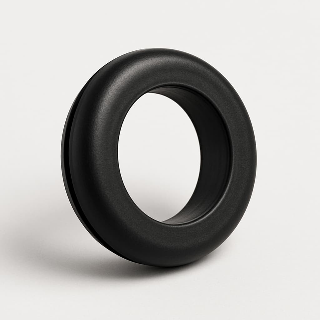 PVC Black Grommet for 13.5 mm Panel Hole — illustrative AI-generated image