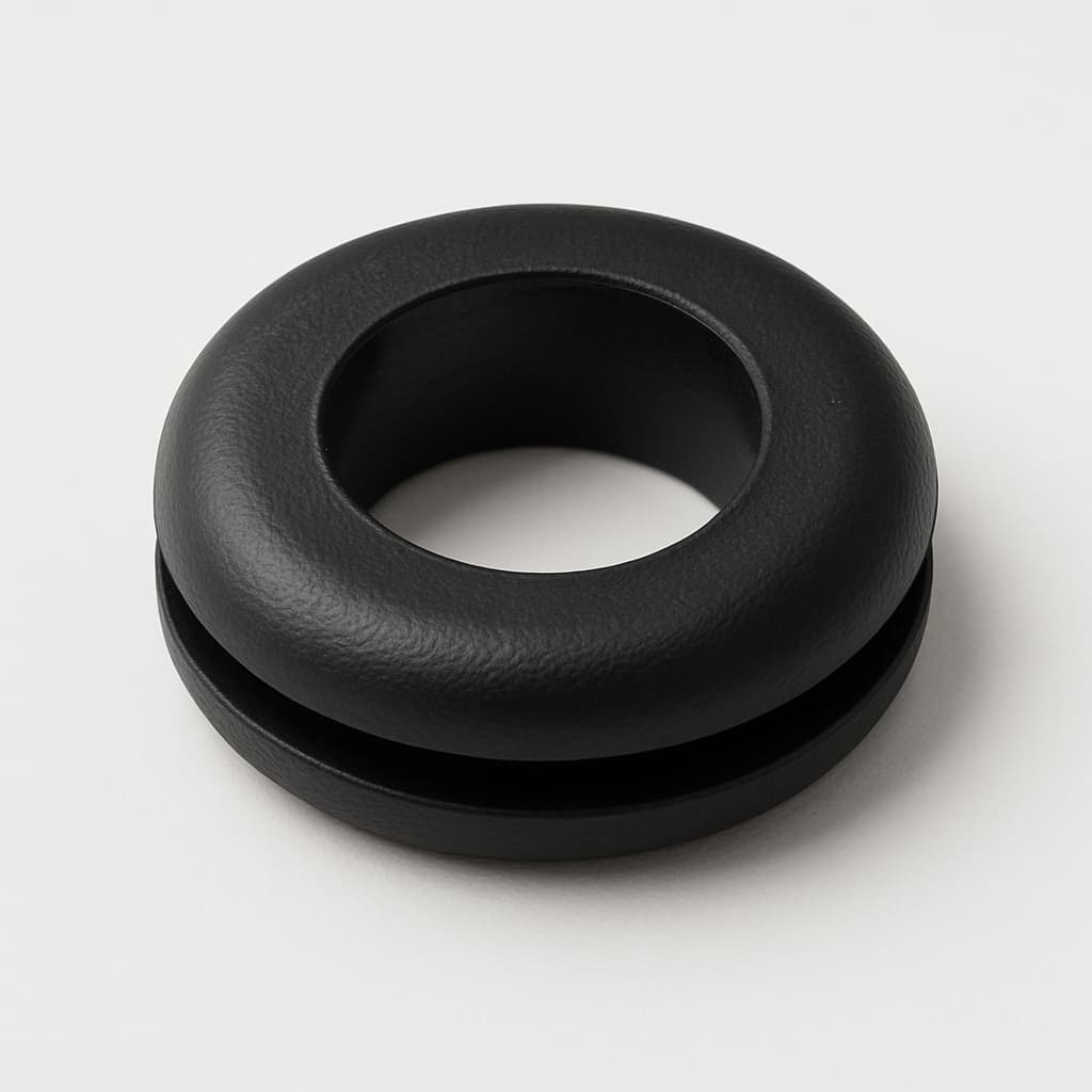 PVC Black Grommet, 13 mm Panel Hole — illustrative AI-generated image