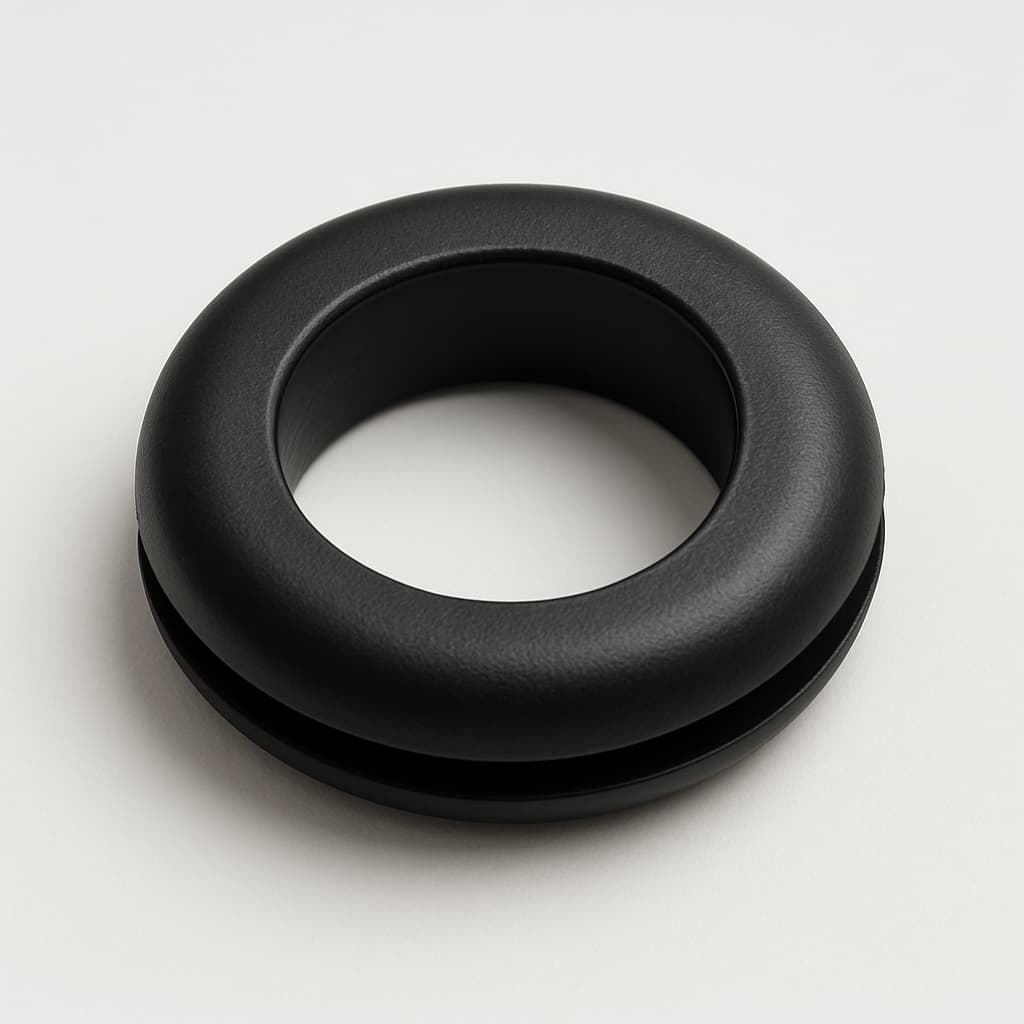 PVC Grommet, Black, 13 mm Panel Hole — illustrative AI-generated image