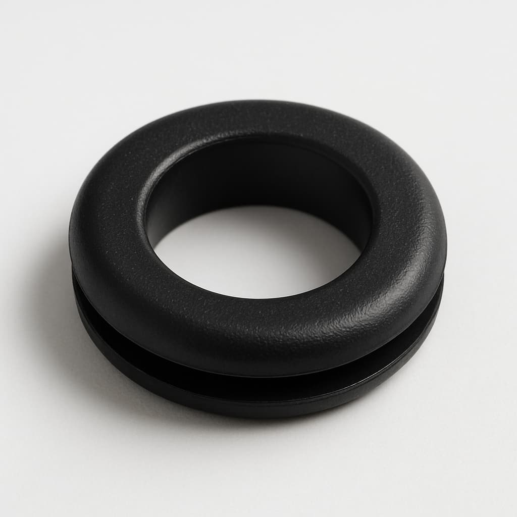 PVC Grommet, Black, 13 mm Panel Hole — illustrative AI-generated image