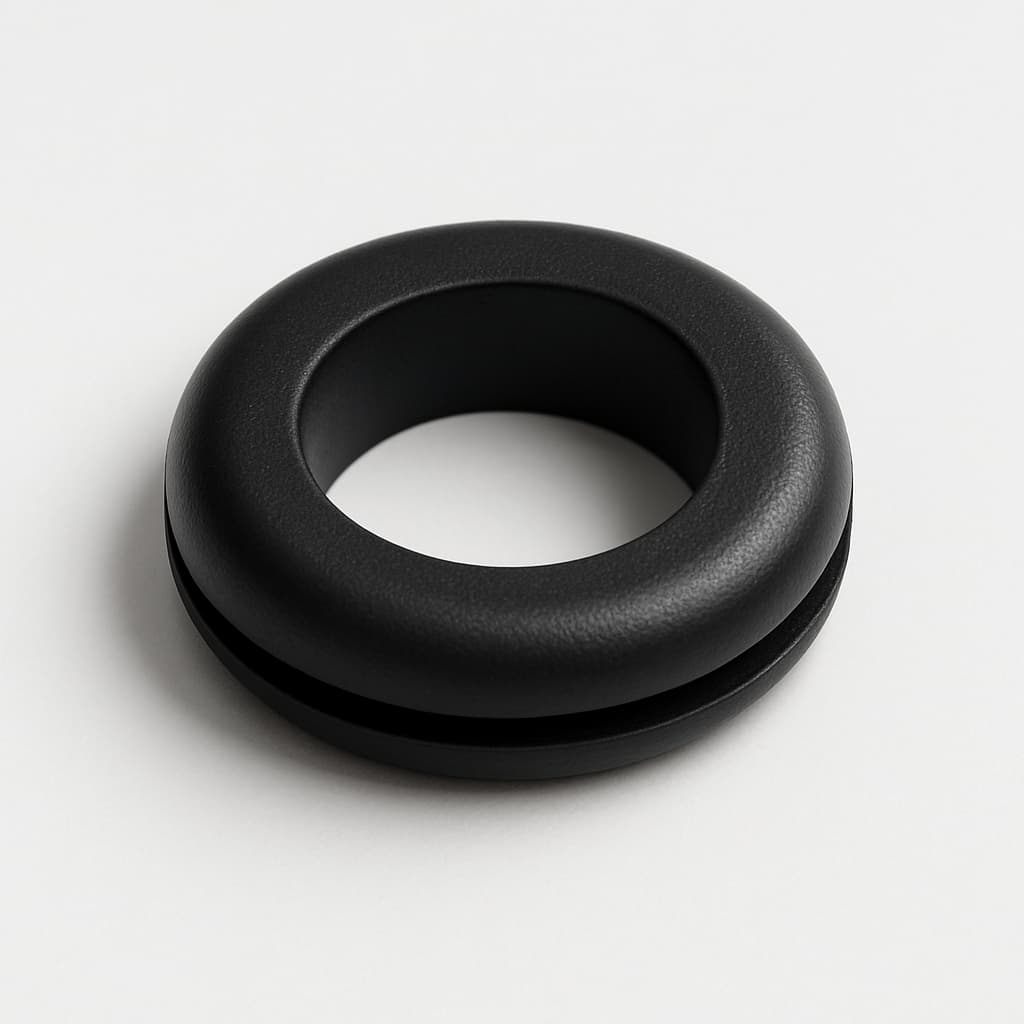 PVC Grommet, Black, 13 mm Panel Hole — illustrative AI-generated image