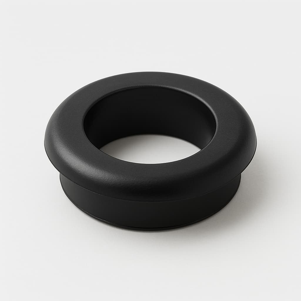 PVC Grommet, Black, 15 mm Panel Hole — illustrative AI-generated image
