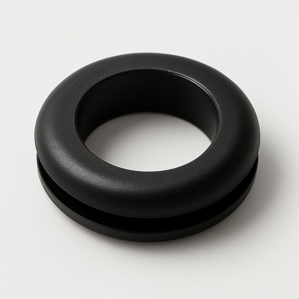 PVC Grommet, Black, 21 mm Panel Hole — illustrative AI-generated image