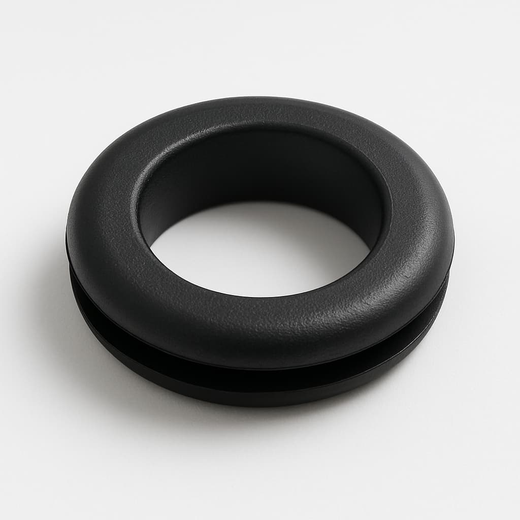 PVC Grommet, Black, 21 mm Panel Hole — illustrative AI-generated image